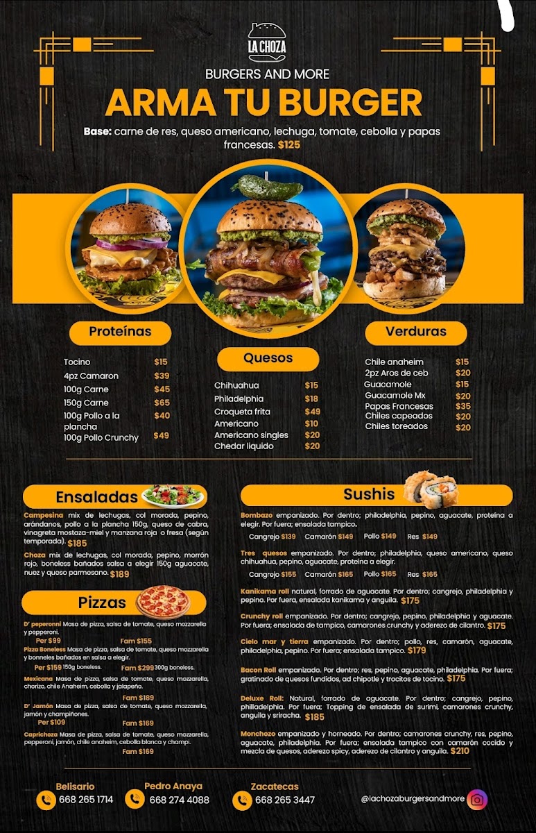 La Choza Burgers & More Menu - Image 2
