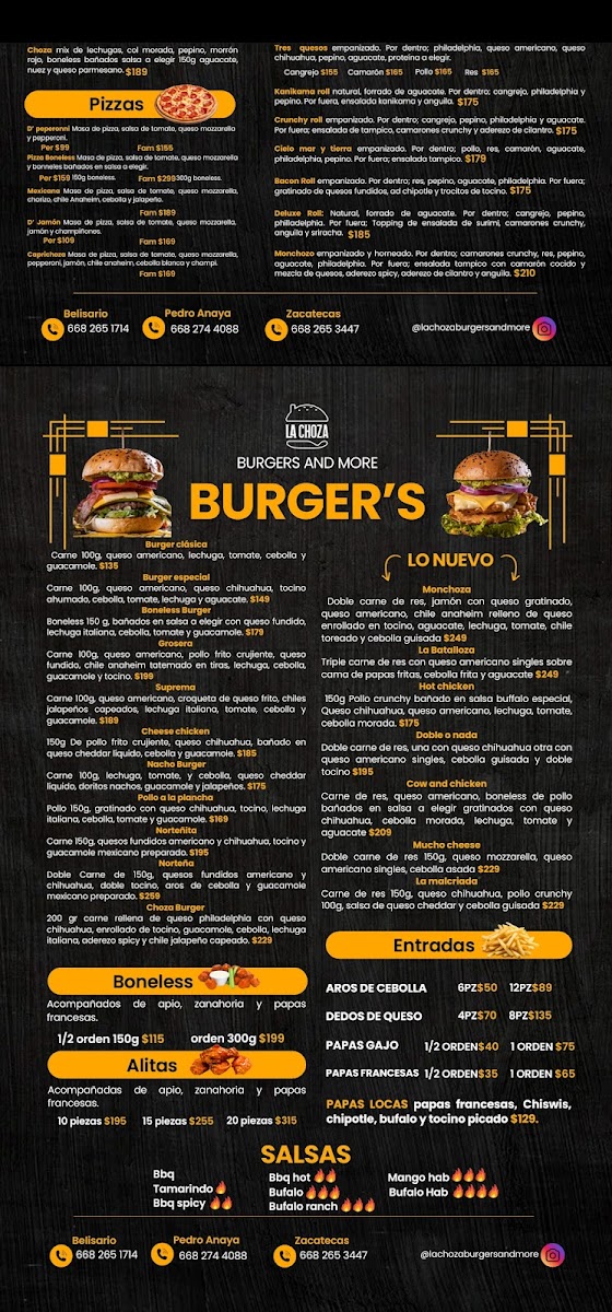La Choza Burgers & More Menu - Image 3